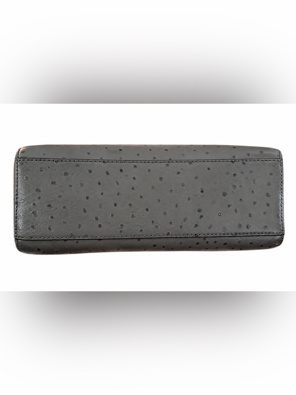 KATE SPADE New York Gray Ostrich-Embossed Leather Dome Satchel Crossbody Bag - Picture 15 of 16